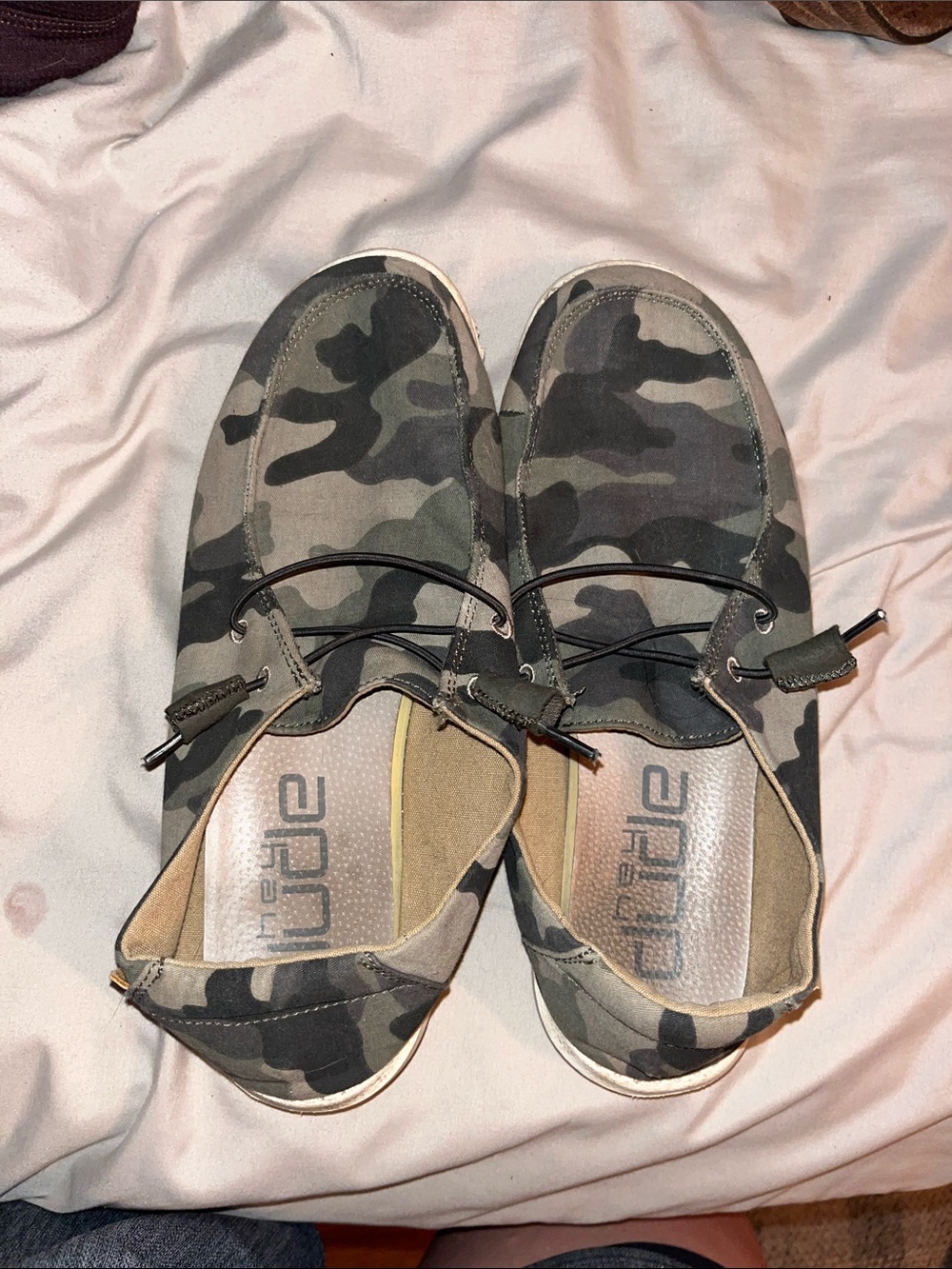 Hey Dude Camo Slip-On Shoes - Green, Black, Brown